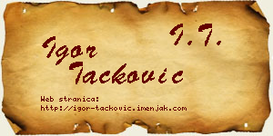 Igor Tacković vizit kartica